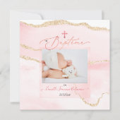 Invitation PixDezines Aquarelle Aquarelle, Baptême Fille (Devant)