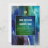 Invitation PixDezines Aquarelle Art Moderne Bar Mitzvah (Devant)