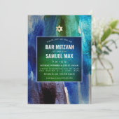 Invitation PixDezines Aquarelle Art Moderne Bar Mitzvah (Debout devant)