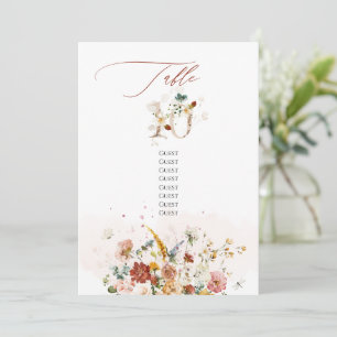 Invitation PixDezines Aquarelle Automne Fleurs de Jardin Tabl