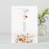 Invitation PixDezines Aquarelle Automne Fleurs de Jardin Tabl (Debout devant)