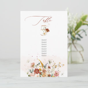 Invitation PixDezines Aquarelle Automne Fleurs de Jardin Tabl