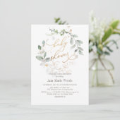 Invitation PixDezines Aquarelle Baby shower de couronne (Debout devant)