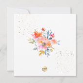 Invitation PixDezines Aquarelle Baptême Rose d'été (Dos)