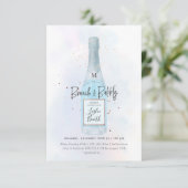 Invitation PixDezines Aquarelle Bleu Champagne Brunch Bubbly (Debout devant)