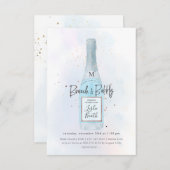 Invitation PixDezines Aquarelle Bleu Champagne Brunch Bubbly (Devant / Derrière)