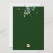 Invitation PixDezines Aquarelle Bleu Gomme Vert Baptême (Dos)