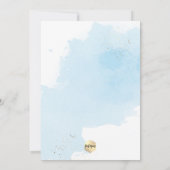 Invitation PixDezines Aquarelle Bleue Confetti Christening (Dos)
