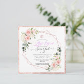 Invitation PixDezines Aquarelle Blush Peonies Bat mitzvah dan (Debout devant)