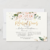 Invitation PixDezines Aquarelle Blush Roses Dîner de répétiti (Devant)