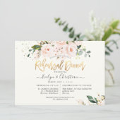 Invitation PixDezines Aquarelle Blush Roses Dîner de répétiti (Debout devant)