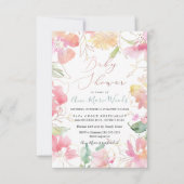 Invitation PixDezines Aquarelle Blush Sweet Peas Baby shower (Devant)