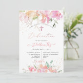 Invitation PixDezines Aquarelle Blush Sweet Peas Dedication (Debout devant)