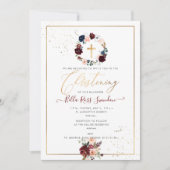 Invitation PixDezines Aquarelle Blush+Wreath Bourgogne (Devant)