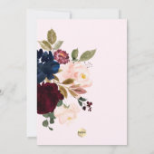 Invitation PixDezines Aquarelle Blush+Wreath Bourgogne (Dos)