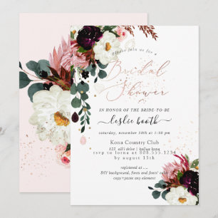 Invitation PixDezines Aquarelle Bourgogne Fête des mariées Ro