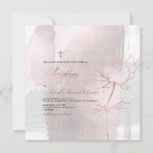 Invitation PixDezines Aquarelle Brush, Baptême Fille (Dos)
