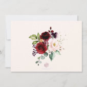 Invitation PixDezines Aquarelle Burgundy Blush Roses (Dos)