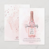 Invitation PixDezines Aquarelle Champagne Rose Brunch Bubbly (Devant / Derrière)