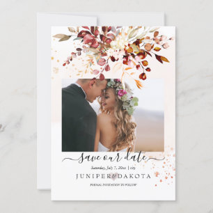 Invitation PixDezines Aquarelle Chute Foliage Gomme Eucalyptu
