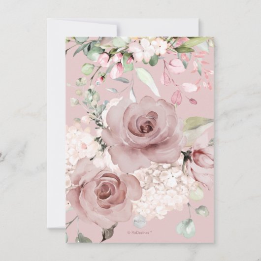 Invitation PixDezines Aquarelle Dusty Rose (Dos)