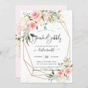 Invitation PixDezines Aquarelle Dusty Rose Brunch+Bubbly