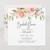 Invitation PixDezines Aquarelle Dusty Rose Fête des mariées (Devant / Derrière)