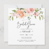 Invitation PixDezines Aquarelle Dusty Rose Fête des mariées (Devant)