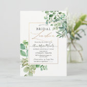 Invitation PixDezines Aquarelle Eucalyptus Bridal Luncheon (Debout devant)