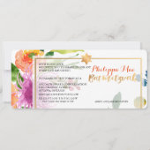 Invitation PixDezines Aquarelle/Floral/Bat Mitzvah (Dos)