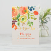 Invitation PixDezines Aquarelle/Floral/RanunculusBat Mitzvah (Debout devant)