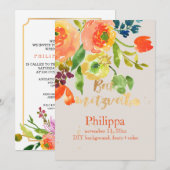 Invitation PixDezines Aquarelle/Floral/RanunculusBat Mitzvah (Devant / Derrière)