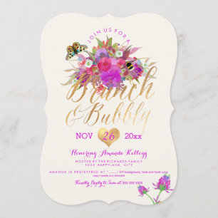 Invitation PixDezines Aquarelle Florale Brunch+Bubbly