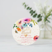 Invitation PixDezines Aquarelle Florale Brunch+Bubbly (Debout devant)