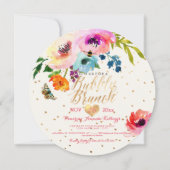 Invitation PixDezines Aquarelle Florale Brunch+Bubbly (Devant)