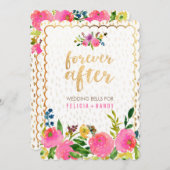 Invitation PixDezines aquarelle florale/ranunculus/rose (Devant / Derrière)