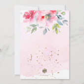 Invitation PixDezines Aquarelle Gardeon Rose Christening (Dos)