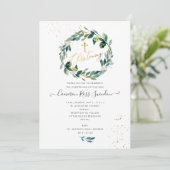 Invitation PixDezines Aquarelle Gomme Bleue Eucalyptus (Debout devant)