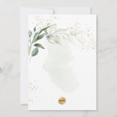 Invitation PixDezines Aquarelle Gum Eucalyptus Baptême (Dos)