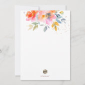 Invitation PixDezines Aquarelle Jardin Rose Christening (Dos)