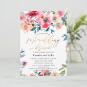 Invitation PixDezines Aquarelle Jardin Rose Mariage Brunch (Debout devant)