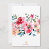 Invitation PixDezines Aquarelle Jardin Rose Mariage Brunch (Dos)