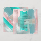 Invitation PixDezines Aquarelle Moderne Aqua Turquoise Sage B (Devant / Derrière)