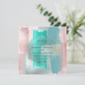 Invitation PixDezines Aquarelle Moderne Aqua Turquoise Sage B (Debout devant)