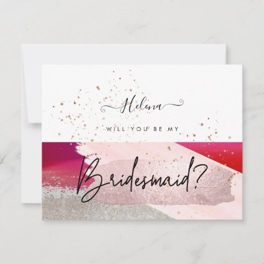 Invitation PixDezines Aquarelle moderne Rouge Noir (Devant)