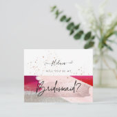 Invitation PixDezines Aquarelle moderne Rouge Noir (Debout devant)