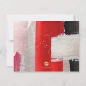 Invitation PixDezines Aquarelle moderne Rouge Noir (Dos)