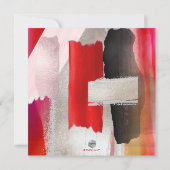 Invitation PixDezines Aquarelle moderne Rouge Noir (Dos)