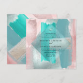 Invitation PixDezines Aquarelle Moderne Teal Aqua Blush Sage (Devant / Derrière)