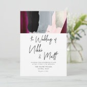 Invitation PixDezines aquarelle nuance Dahlia rouge Blush (Debout devant)